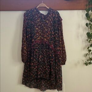 Anthropologie Multicolor Floral Long Sleeve Dress